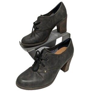 Dr. Scholl's Shoes Women 9.5 Alison Oxford Ankle Booties Pleather Brown 9.5M